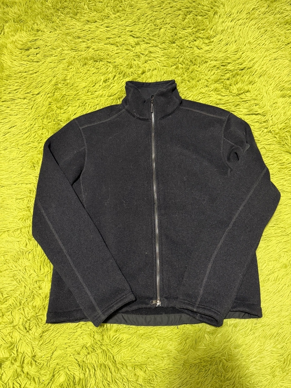 Vintage Rare Polo Ralph Lauren Fleece Jacket Size Medium Black